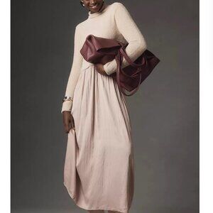 Anthropologie | Dresses | Best Anthropologie The Thea Longsleeve Eyelash  Twofer Sweater Dress Xsm Blush | Poshmark